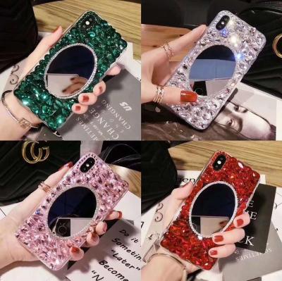 China 3D Crystal Clear Bling Diamonds Mirror Shockproof Handmade Colorful Shiny Rhinestone Protective Plastic Case For Iphone X XS/XR/XS MAX Case for sale