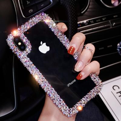 China 3D Bling Shockproof Luxury Sparkle Diamond Handmade Clear Acrylic Back TPU Soft Bumper Cover For Oppo Vivo Y17 Y30 S1pro V19 Case for sale