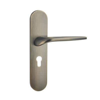 China Jingmen Black Interior Door Handle With Lock Designer Curve High Quality Door Handle LZ102-109 for sale