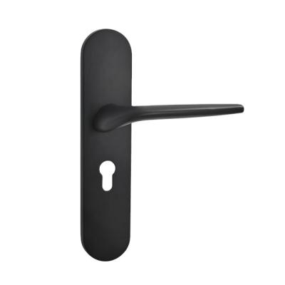 China Black bedroom door handle with lock have high quality and low price LZ102-109 for sale