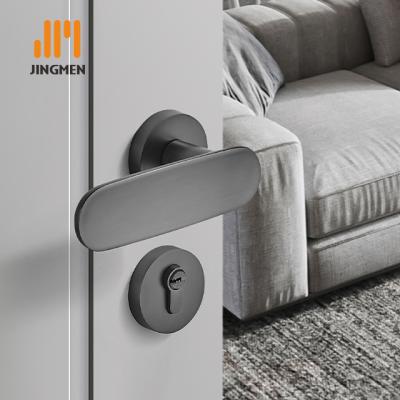 China Modern simple interior high quality gray color series handle door silent European standard door lock set HL-F13Z81 for sale