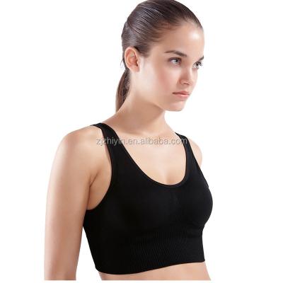 China Antibacterial Women's Impact Support Racerback Workout Sports Wireless Bra for sale