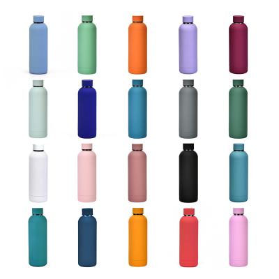 China Wholesale Custom Viable Stainless Steel Colorful Rubber Matte Paint Bottle Double Wall Sports Yoga Bottle Outdoor Mouth Water Bottle Small for sale