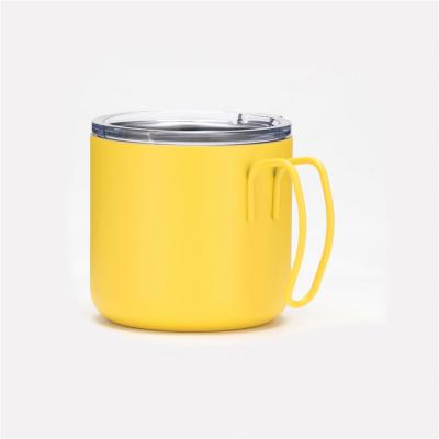 China Mingtao Viable Custom Logo Mug Double Wall Stainless Steel Coffee Travel Mug Eco Friendly With Handle for sale