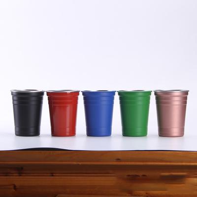 China Eco-Friendly Wholesale Sustainable 16oz Stainless Steel Single Wall Beer Mug Color Metal Party Custom Mugs for sale