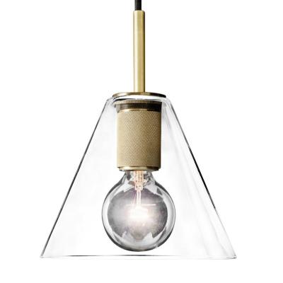 China European Clear Glass Shade Brass Fixture Lamp for sale