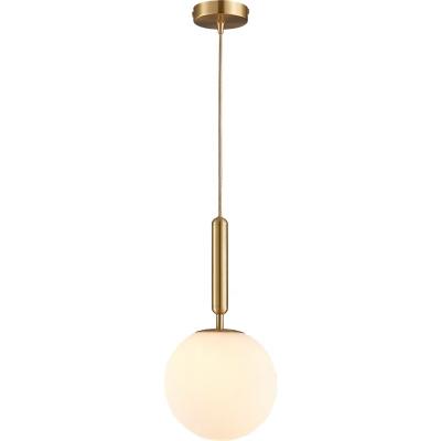 China Frosted Glass Ball Shade Post Modern Brass Lamp for sale