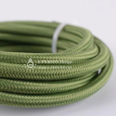 China Underground Mint Green Fabric Cable Cloth Electric Rope Braided Wire for sale