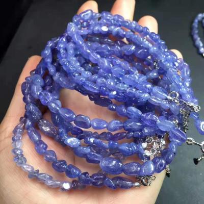 China Wholesale Natural Crystal Healing Bracelet Environmental Protection Loose Gemstone Tie On Lace Tanzanite Bracelet for sale