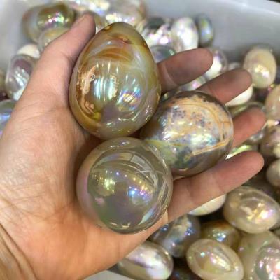 China China Wholesale Crystal Electroplating Stones Titanium Angel Aura Agate Palm Crystal Stone for sale