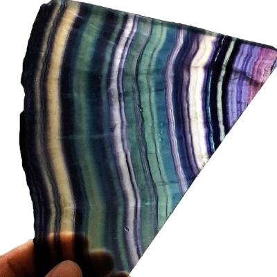 China China Wholesale Nature Healing Rainbow Colored Fluorite Stone Polished Crystal Slice For Feng Shui for sale