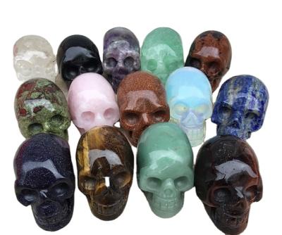 China China Wholesale Natural Quartz Folk Crafts Mounted Quartz Amethyst Crystal Skulls For Halloween Decoration for sale