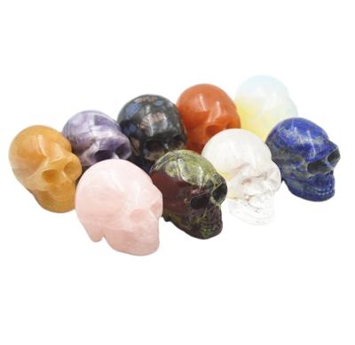 China Custom Natural Hand Carved Healing Crystal Amethyst Skulls Quartz Gemstone From China for sale