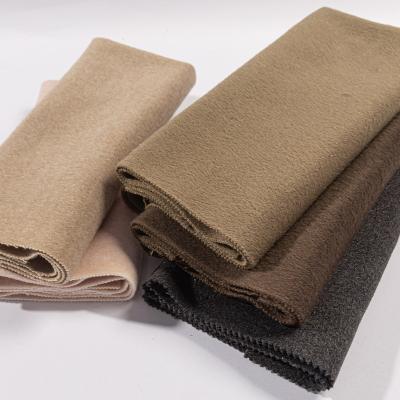 China Hot sale 2021 anti pill fashion double sides alpaca blend polyester rayon brushed woolen fabric for winter coat or scarf for sale