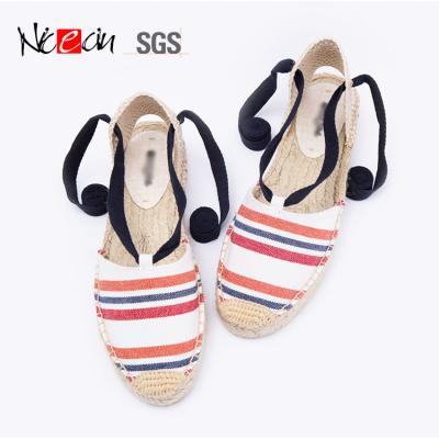 China 2019 low top hemp flat bottom for women's sandals around the main heel shoes casual flat sneakers wedge women for sale