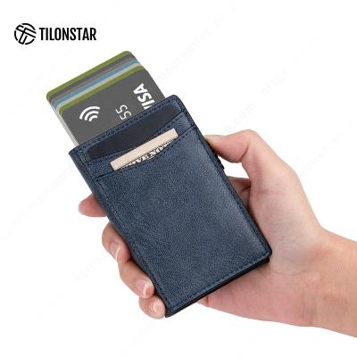 China outdoor map & New Money Pocket Fashion Pop Up Card Holder Wallet Aluminum Leather Minimalist Card Holder for sale