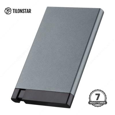 China Normcore / Minimalist TILONSTAR Metal Wallet Credit Card Holder Business Card Case Aluminum Wallet Pop Up Card Holder for sale