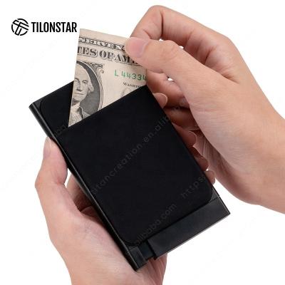 China Normcore/Factory Direct Selling RFID Wallet Card Holder Card Protector Meteal Wallet Metal Minimalist Card Case for sale