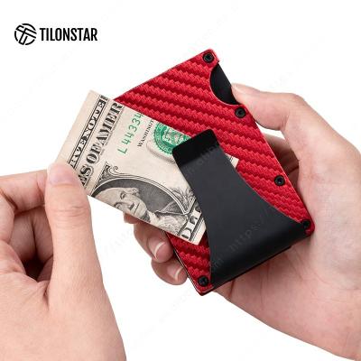 China Normcore/Minimalist China Wholesale Supplier Wallet Aluminum Carbon Fiber Credit Card Holder Rfid Blocking Wallet for sale