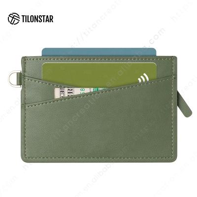 China TILONSTAR Anti-Theft Women's Rfid Blocking Small Pocket Compact Leather Wallet With Key Chain Holder Ladies Mini Purse Minimalist Wallet Card for sale