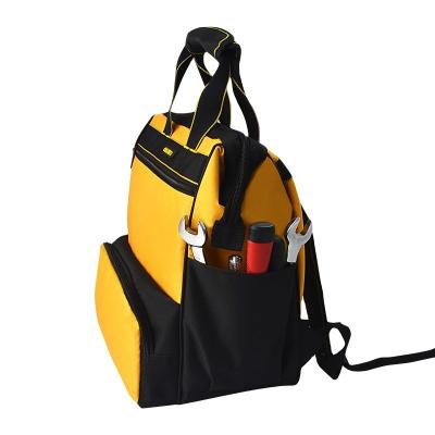 China Hot Sale 300D POLYESTER+840D TWILL 300D/PVC Heavy Duty High Quality Tool Backpack With Fullest Functional Durable Tool Bag Electrician Tool Bag Use Pouch for sale