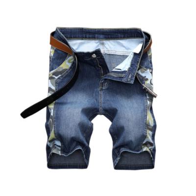 China Factory Price Summer Waterproof Mens Knee Length Fitted Stretch Denim Shorts Pants Straight Mens Jeans Shorts for sale