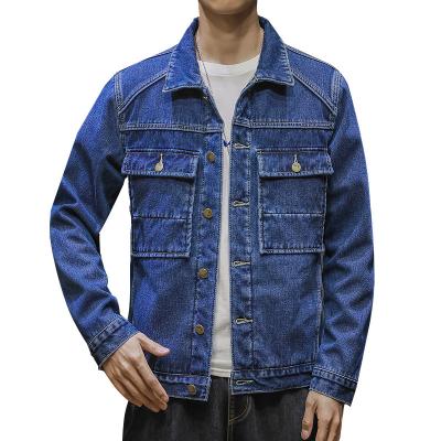 China Polyester/cotton 2021 spring and autumn men's fashion cool denim jacket for sale