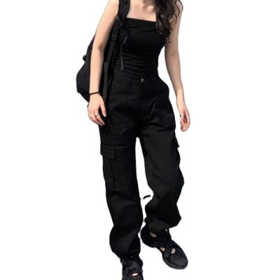 China White Multi Pocket Long Cargo Womens Breathable Work Pants And Trousers for sale