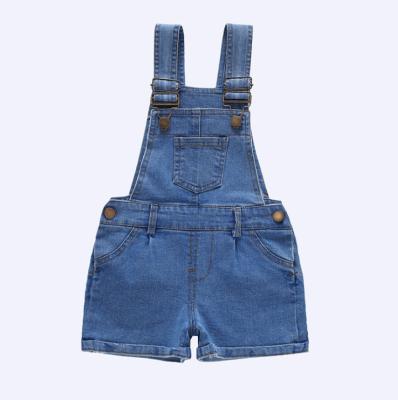 China Wholesale High Quality Breathable Kids Denim Overalls Girls Clothes Short Jumpsuits for sale