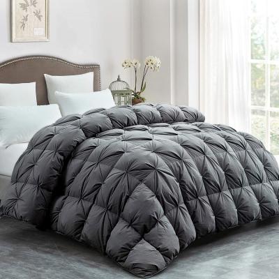 China Custom Organic Shell Goose Down Comforter Comforter Pinch Pleat Design 100% Cotton Duvet Large For Hotel Use for sale