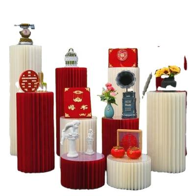 China Elegant Romantic Wedding Wedding Dessert Stand Cake Table Decoration Party Events Decoration Paper Pillars for sale