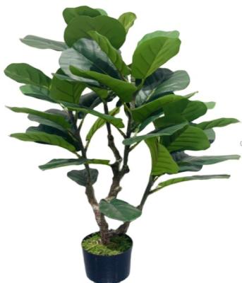 China Large-scale natural touch simulation plant indoor and outdoor landscape bonsai wedging decoration piano leaf banyan tree for sale