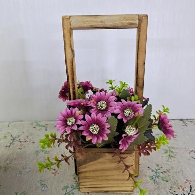 China Natural Touch Wood Opens Mall Window Bar Home Office Small Daisy Decoration Simulation Flower for sale