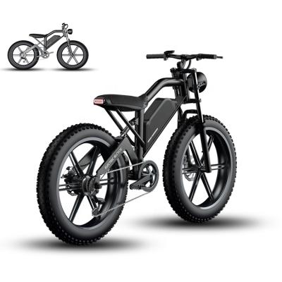 China 2021 newest 26 inch aluminum alloy snow bike mountain bike/electric bike 500w 48v dual disc brake gear shift for sale