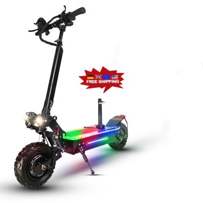 China 2021 EU USA warehouse 5600w 60v 27ah lithium battery duty free tire unisex folding scooter electric wholesale for adult for sale