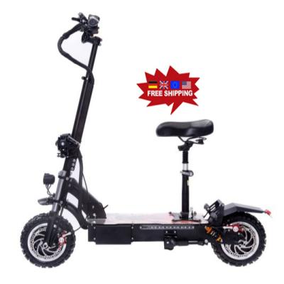 China Free Shipping 60v 5600w Motor 60v 5600w Duty Two Tire Unisex Eu Warehouse Fat Free Dual Tire Electric Scooter With Seat For Adult for sale