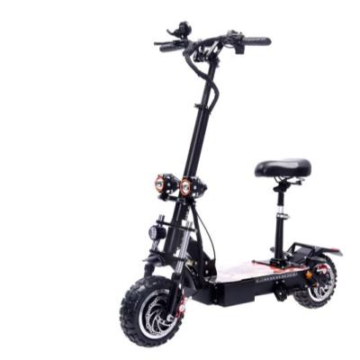 China 11 Inch 60v 5600w Double Motor Powerful Unisex Warehouse Folding Electric Scooter With Acrylic Board Colorful Lights Off Road Electric Sc for sale