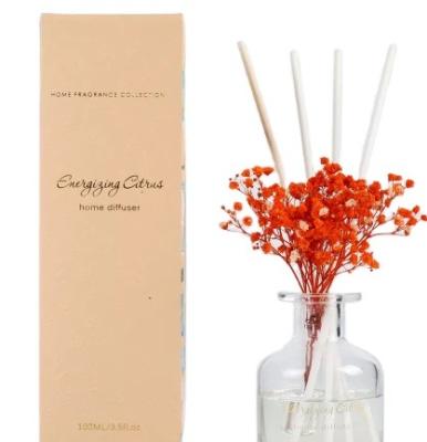 China M&Sense Foil Bottle Viable Gold Transparent Home Dry Flower Reed Diffuser for sale