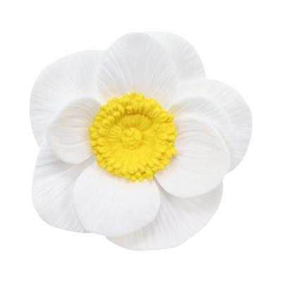 China New Viable Handmade Anemone Flower Shaped White Ceramic Car Interior Air Clip Mouth Expansion Car Air Conditioning for sale