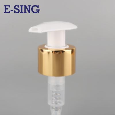 China Non Spill New Design Gold 24/410 Aluminum Soap Lotion Pump For Hand Washing for sale