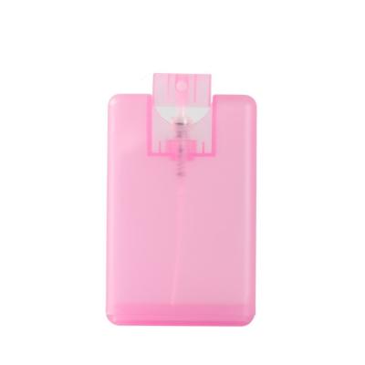 China Non Spill Colorful Credit Card Shape Perfume 20ml Plastic Sprayer Bottle Cosmetic Perfume Atomizer for sale