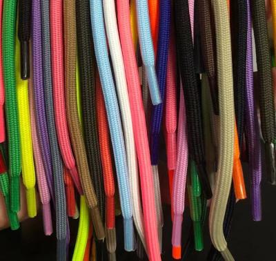 China Viable Polyester Colored 5mm Series For Tying Braided Hoodie Laces Cord Rope Cord With Plastic Metal Tips for sale