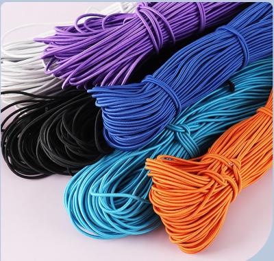 China 0.8mm-10mm Polyester Latex Rubber Elastic Round Durable Different Sizes Viable Running Rope Durable for sale