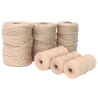 China Sustainable Natural Jute Braided Twisted Rope DIY Decoration Tie 1mm~30mm Recyclable Sisal Packing Rope for sale