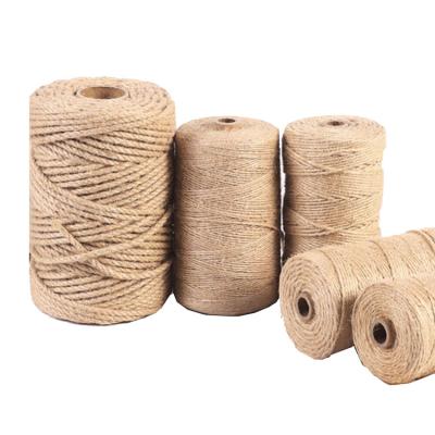 China Bags In Stock Decoration Natural Jute Tie DIY 1mm-60mm Braided Twisted Packaging Rope Twine Recycled Rope For Packing for sale