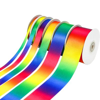 China Other New Design Customized Rainbow Webbing 1cm Webbing 1cm Polyester Jacquard Polyester Jacquard Printed Eco Friendly Webbing Accepted Colorful 20mm for sale