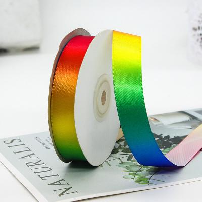 China Other Customized Rainbow Webbing 40mm Webbing Polyester Jacquard Polyester Jacquard Wholesale Colorful 50MM Printed Eco-Friendly Webbing New Design Customized for sale