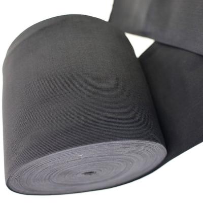 China 7-25cm Wide Elastic Elastic Knit Webbing Band Black And White Polyester Rubber Elastic Knit Band for sale