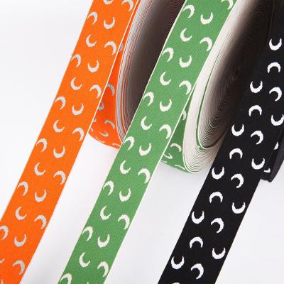 China Elastic Customized Webbing 4CM High Elasticity Jacquard Nylon Elastic Crescent Elastic Band Webbing for sale