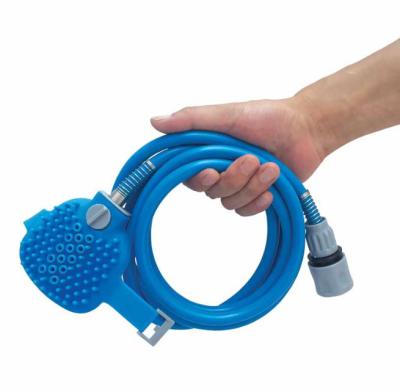 China Viable Blue Dog Grooming Shower Tool Comfortable Massager Wash Bath Cleaning Sprayers Hand Brush Wholesale for sale